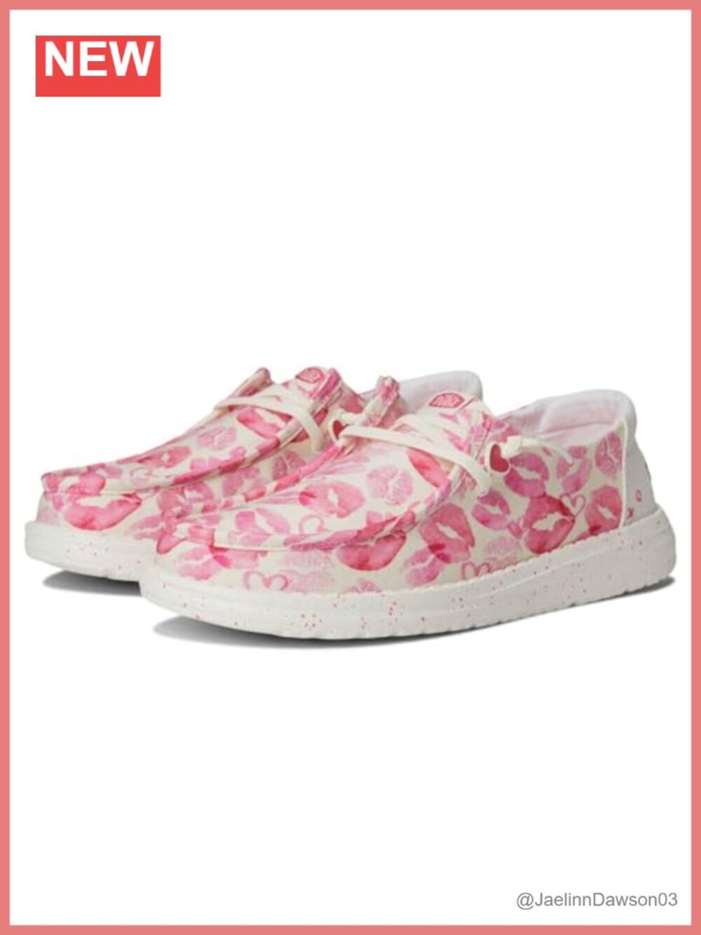Wendy Kisses Canvas Slip-On Loafer with Memory Foam and Elastic Laces - Women's